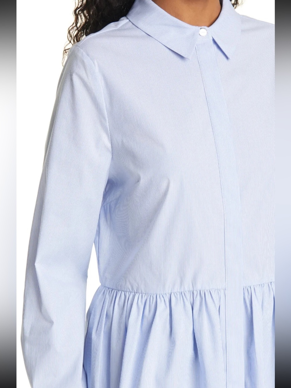 Ted Baker Ollwen Peplum Shirt in Striped Cotton Poplin 12 - Picture 5 of 12